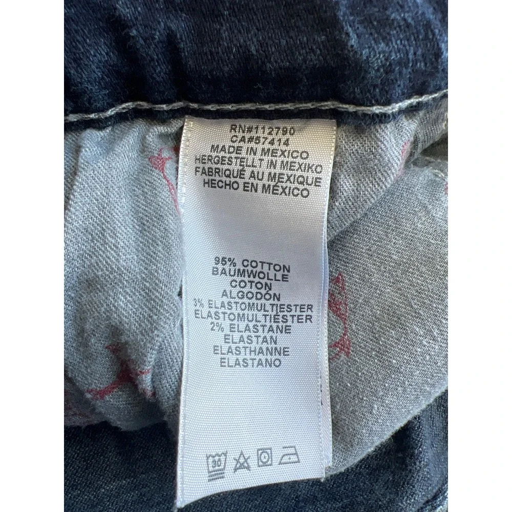 True Religion Jeans 34 Rocco Mens Relaxed Skinny Dark Distressed Stretch Denim